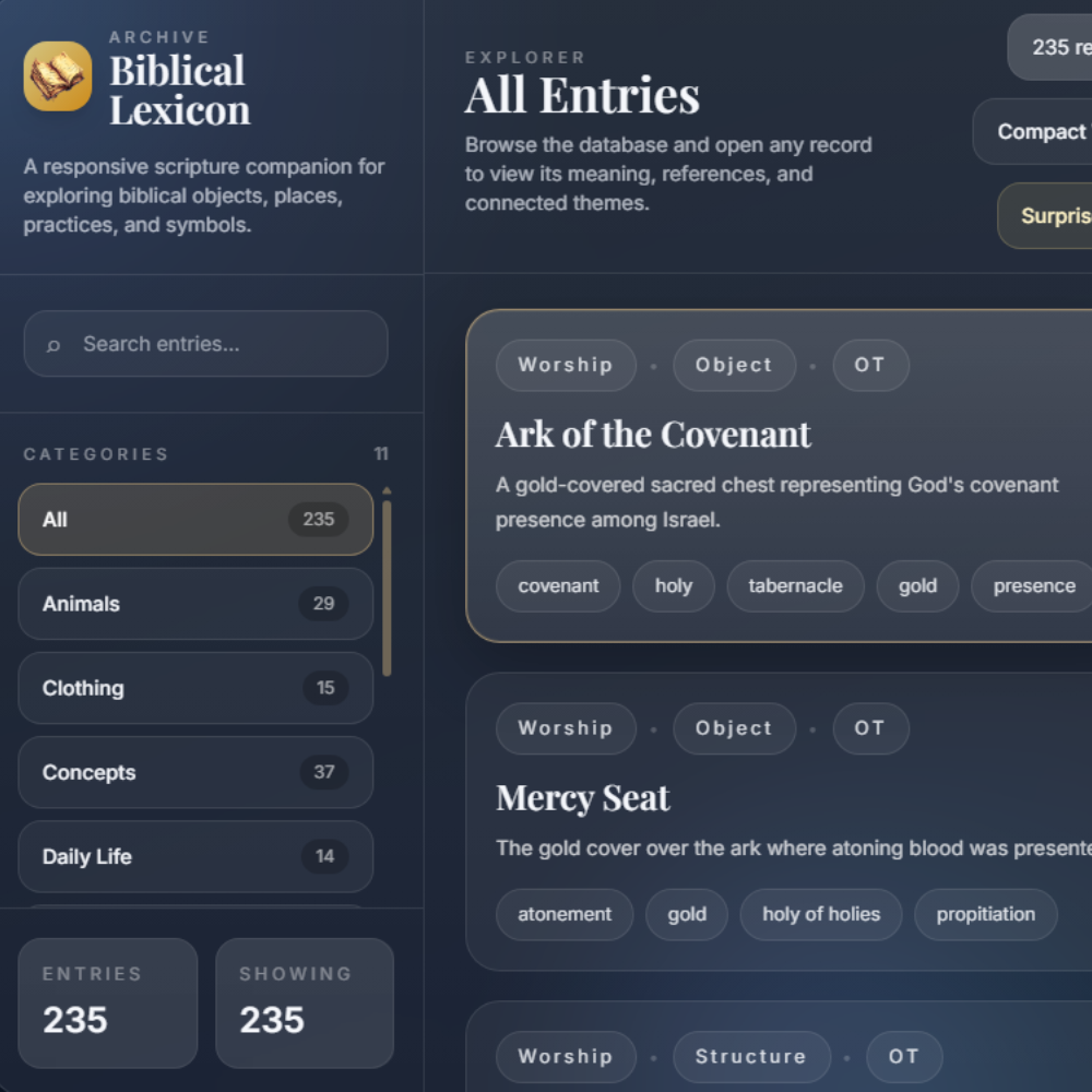 Biblical Lexicon Application Preview